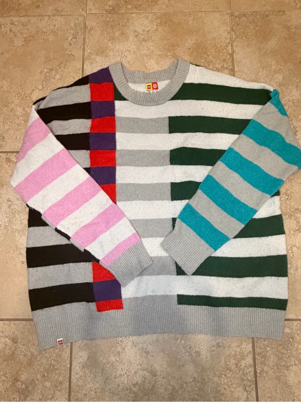LEGO Multicolor Striped Crewneck Sweater - Grey Base